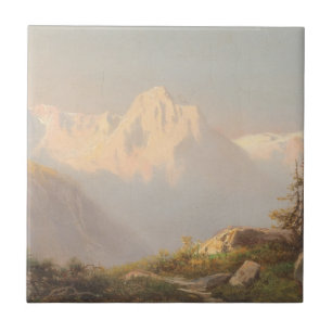 Zonsondergang in de bergen - Carl Lafite Tegeltje
