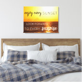 Zonsondergang in de bergen Wandkunst met Quote Canvas Afdruk (Insitu (Slaapkamer))