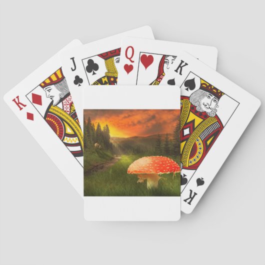 Zonsondergang in de herfst. pokerkaarten (Achterkant)
