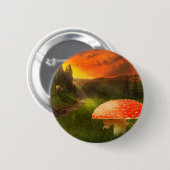 Zonsondergang in de herfst. ronde button 5,7 cm (Voorkant /achterkant)