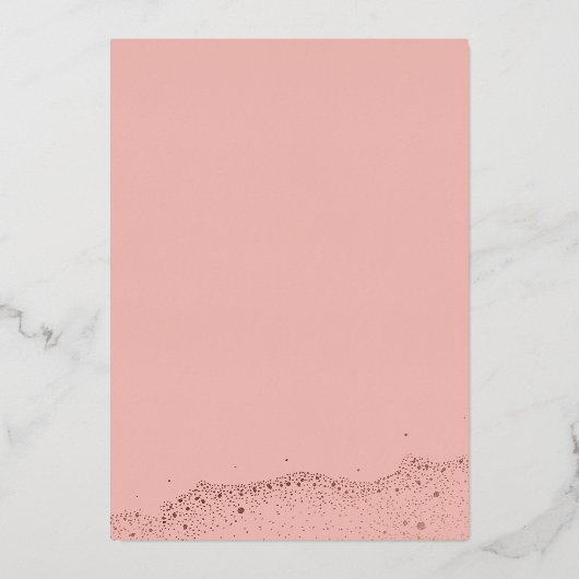 Zonsondergang in de heuvels bergen rezen roze stof folie uitnodiging (Achterkant)