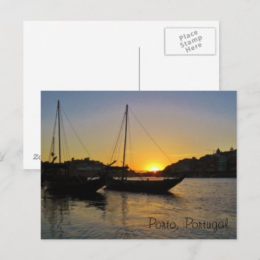 Zonsondergang in de Lente, Porto Portugal Briefkaart (Voorkant / Achterkant)