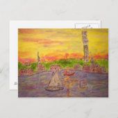 zonsondergang in de provincie briefkaart (Voorkant / Achterkant)