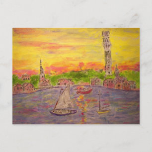 zonsondergang in de provincie briefkaart