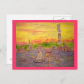 zonsondergang in de provincie Peace on Earth Briefkaart (Voorkant / Achterkant)