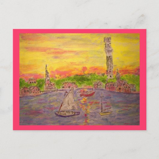 zonsondergang in de provincie Peace on Earth Briefkaart (Voorkant)