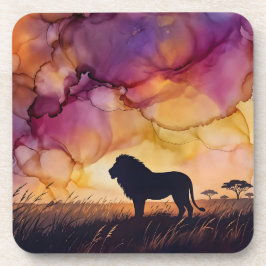 Zonsondergang in de savanne bier onderzetter