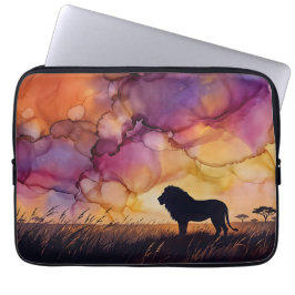 Zonsondergang in de savanne laptop sleeve