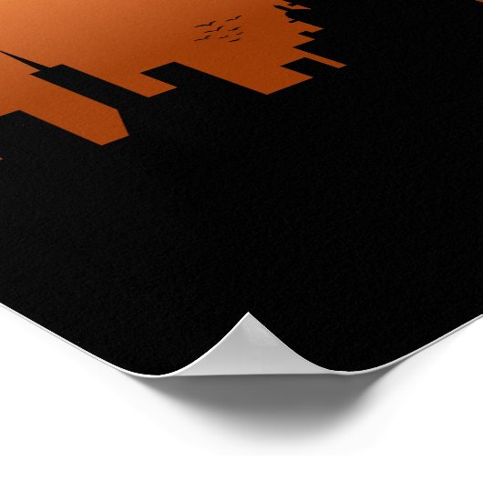 zonsondergang in de stad poster (Hoek)