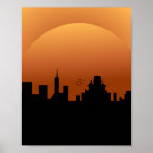 zonsondergang in de stad poster (Voorkant)