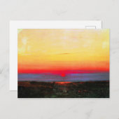 Zonsondergang in de steppen aan de zee, fine art briefkaart (Voorkant / Achterkant)