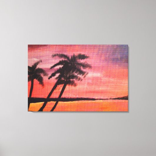 Zonsondergang in de Tropen Canvas Afdruk (Voorkant)