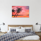 Zonsondergang in de Tropen Canvas Afdruk (Insitu (Slaapkamer))