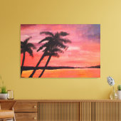 Zonsondergang in de Tropen Canvas Afdruk (Insitu (Woonkamer))