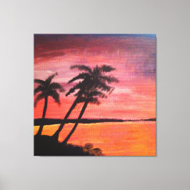 Zonsondergang in de Tropen Canvas Afdruk