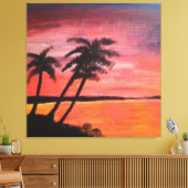 Zonsondergang in de Tropen Canvas Afdruk (Insitu (Woonkamer))