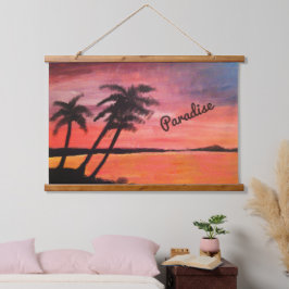 Zonsondergang in de Tropen Hangend Wandkleed