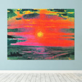 Zonsondergang in de winter, kunstwerk van Arkhip K Canvas Afdruk (Insitu (Houten vloer))
