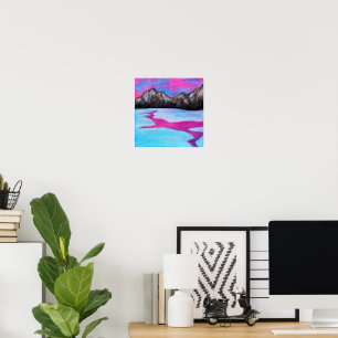 zonsondergang in de winter poster