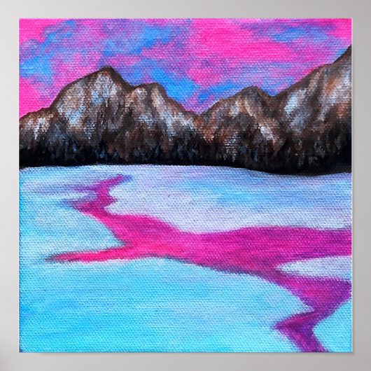 zonsondergang in de winter poster (Voorkant)