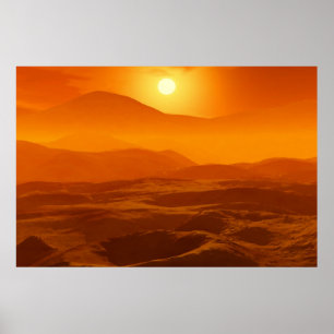 zonsondergang in de woestijn poster