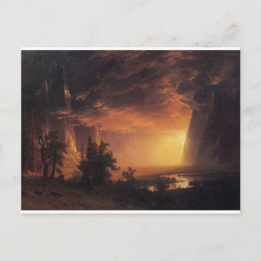zonsondergang in de Yosemite Bierstadt Painting Briefkaart (Voorkant)