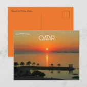 Zonsondergang in Doha, Qatar Briefkaart (Voorkant / Achterkant)