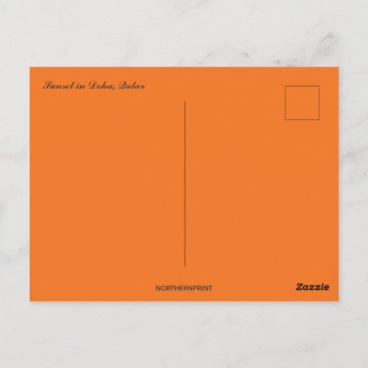 Zonsondergang in Doha, Qatar Briefkaart (Achterkant)