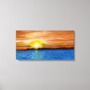 Zonsondergang in Door County, Wisconsin Canvas Afdruk