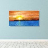 Zonsondergang in Door County, Wisconsin Canvas Afdruk (Insitu (Houten vloer))