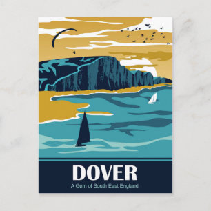 Zonsondergang in Dover, Engeland Briefkaart