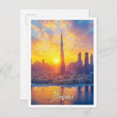 Zonsondergang in Dubai Verenigde Arabische Emirate Briefkaart (Voorkant / Achterkant)
