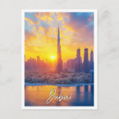 Zonsondergang in Dubai Verenigde Arabische Emirate Briefkaart (Voorkant)