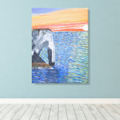 Zonsondergang in Frankrijk canvas Afdruk (Insitu (Houten vloer))