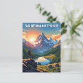 Zonsondergang in Frankrijk Pyreneeën Nationaal Par Briefkaart (Staand voorkant)