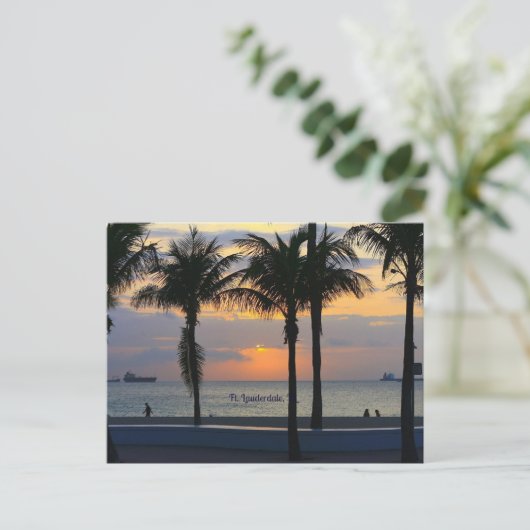 Zonsondergang in Ft. Lauderdale Briefkaart (Staand voorkant)