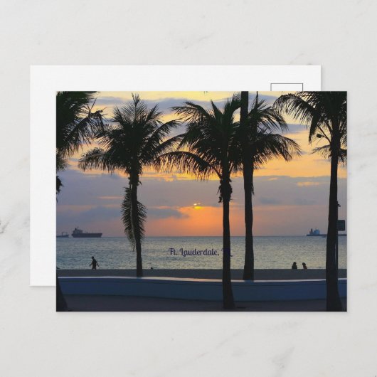 Zonsondergang in Ft. Lauderdale Briefkaart (Voorkant / Achterkant)
