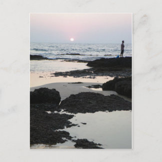 zonsondergang in Goa Briefkaart