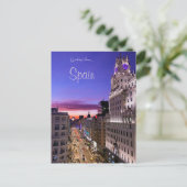 Zonsondergang in Gran Vía Madrid Spanje Briefkaart (Staand voorkant)