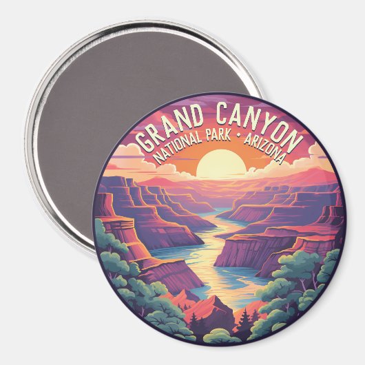 Zonsondergang in Grand Canyon National Park Arizon Magneet (Voorkant / Achterkant)