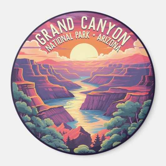 Zonsondergang in Grand Canyon National Park Arizon Magneet (Voorkant)