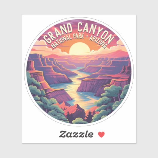 Zonsondergang in Grand Canyon National Park Arizon Sticker (Vel)