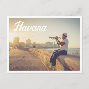 Zonsondergang in Havana Cuba op de Malecón Ansicht Briefkaart