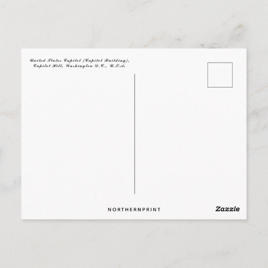 Zonsondergang in het Capitool van de Verenigde Sta Briefkaart (Achterkant)