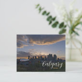 Zonsondergang in het centrum van Calgary Canada An Briefkaart (Staand voorkant)