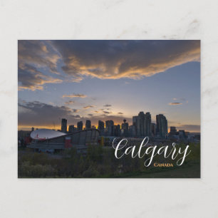 Zonsondergang in het centrum van Calgary Canada An Briefkaart