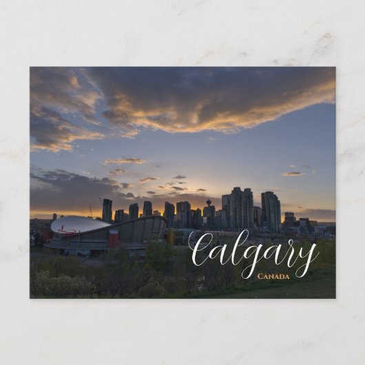 Zonsondergang in het centrum van Calgary Canada An Briefkaart (Voorkant)