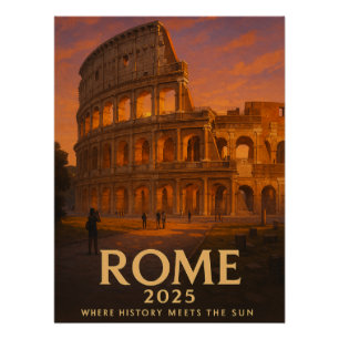 Zonsondergang in het Colosseum Perfect Poster