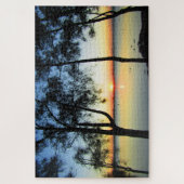 zonsondergang in het meer legpuzzel (Verticaal)