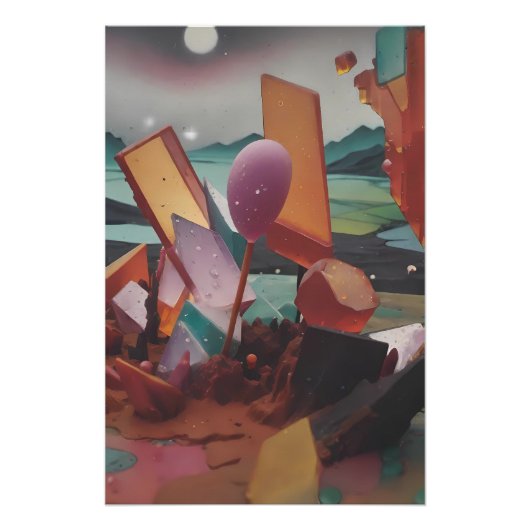 Zonsondergang in het Snoep Lands - Ken Gage Art Perfect Poster (Voorkant)